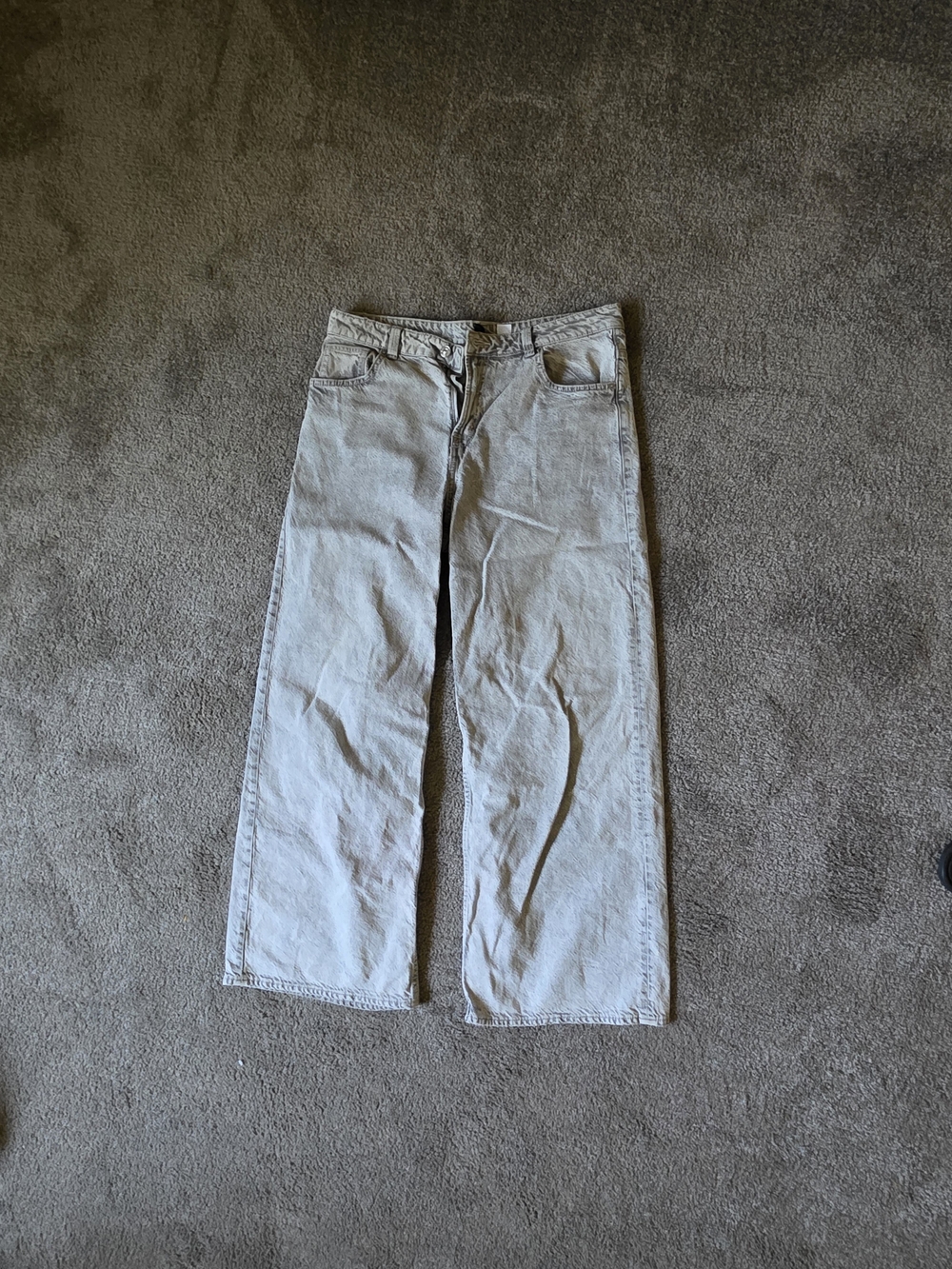 Divided Light Gray Straight-Leg Chinos